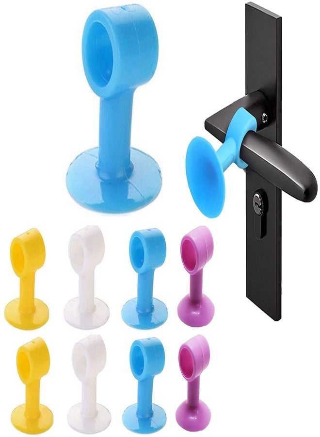 Styxon Mini Anti-Collision Silicone Door Stopper Door Handle Crash Pad Bumper Guard Rubber Stopper Wall Mute Crash Pad Silencer | 5 X 2 CM | 10 Pack | Multicolor - Image 1